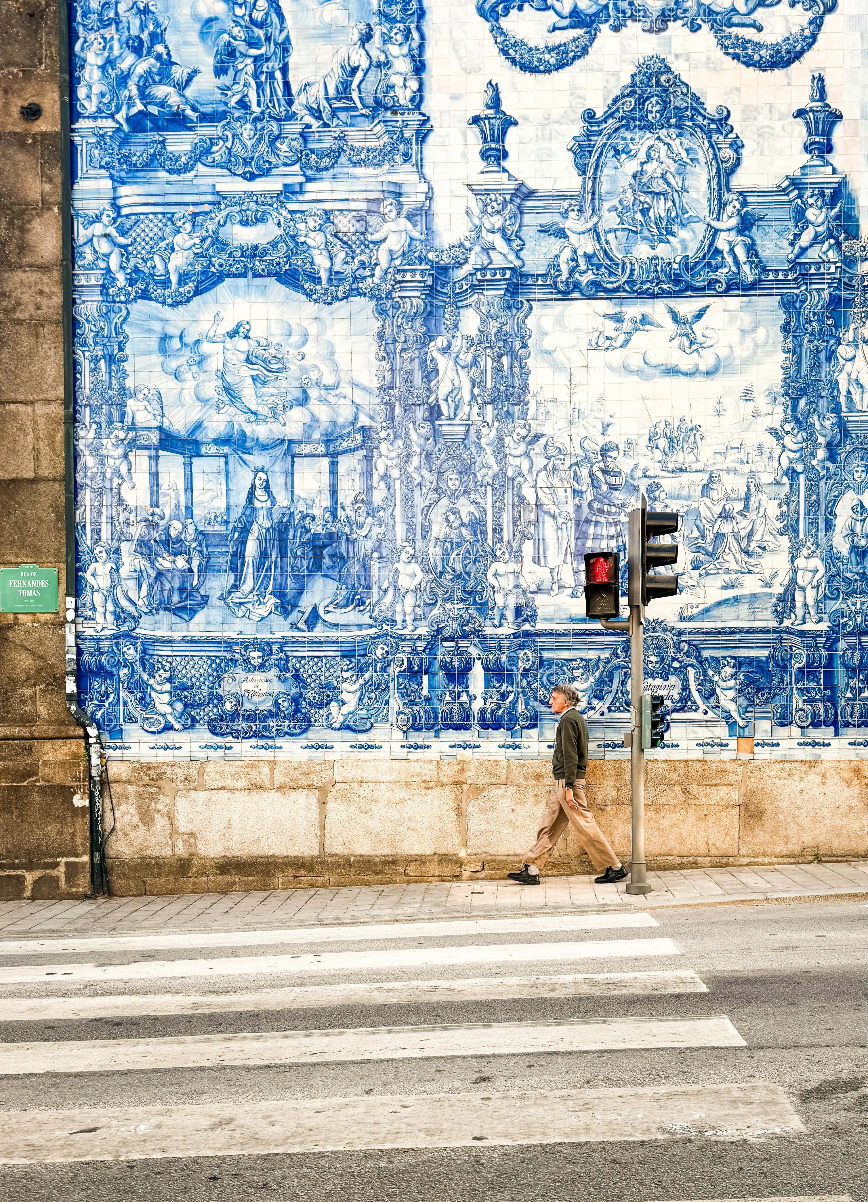 Traditional Portuguese azulejo tiles in Porto